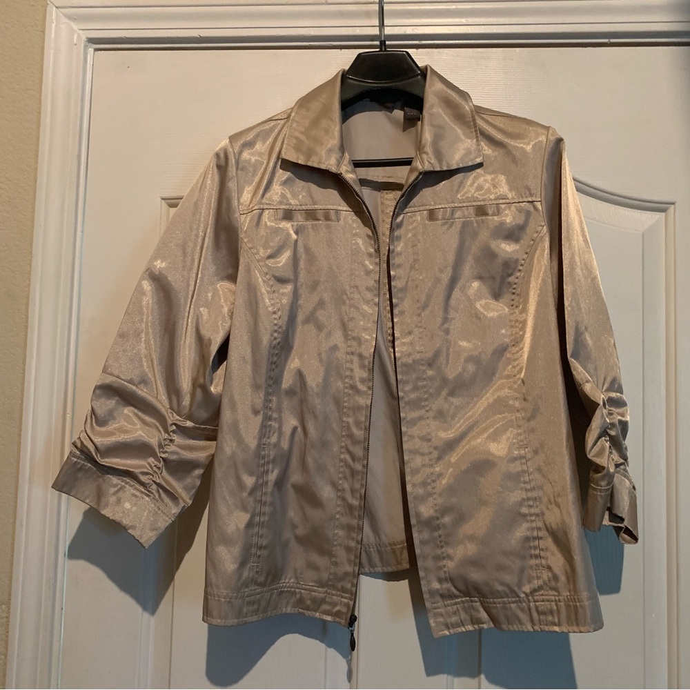 Women’s Additions by Chico’s Metallic Gold Jacket